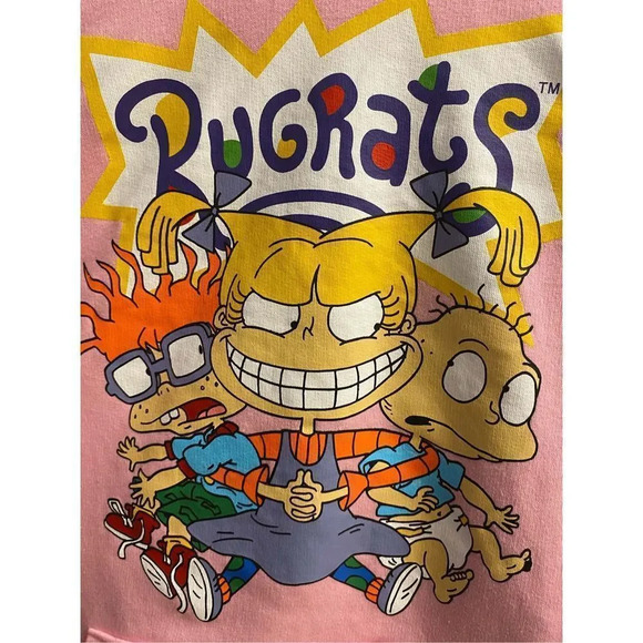 NICKELODEON RUGRATS DONT BE A BABY HOODIE UNISEX MEN WOMEN SIZE SMALL. HAS STAIN - Picture 11 of 13